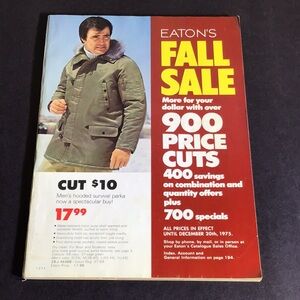 Vintage catalogue Eatons Fall Sale 1975 Fashion and home goods from 50years ago